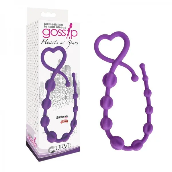 Gossip Hearts N Spurs Violet Purple Anal Beads Curve Novelties Anal