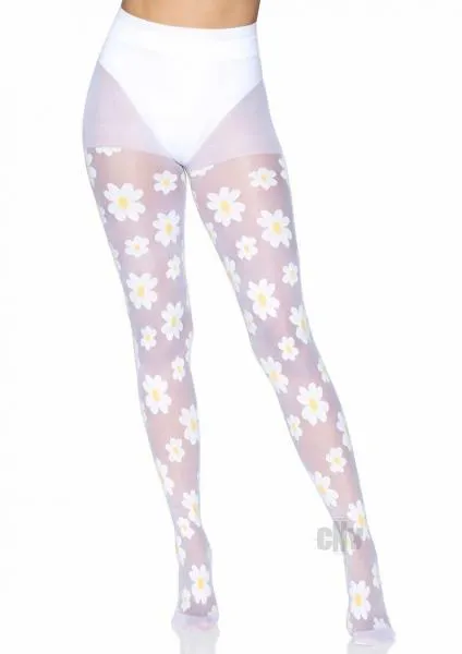 Hosiery Daisy Nylon Sheer Tights Os White Seductucom