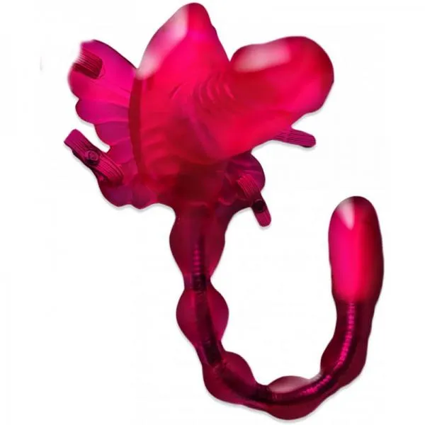 Hott Products Female Sex Toys Wet Dreams Butterfly Baller Sex Harness With Dildo Dual Motors