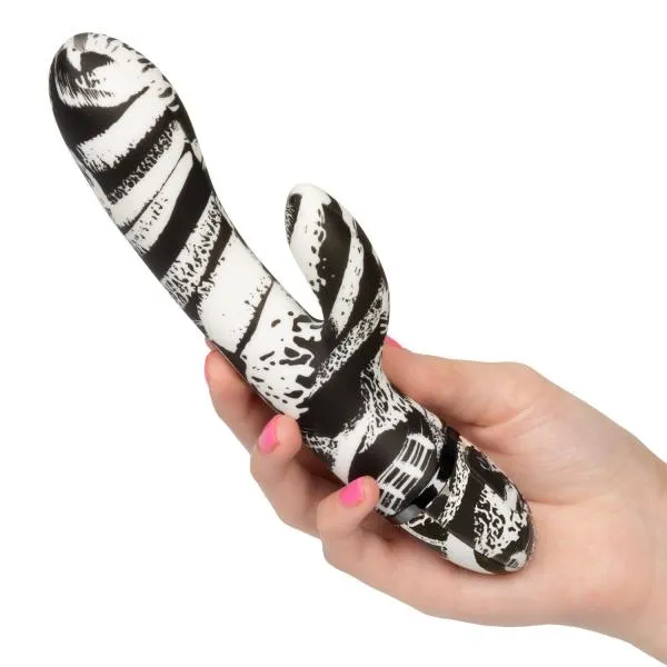 Hype Dual Wand Rabbit Style Vibrator Black White Hype Vibrators