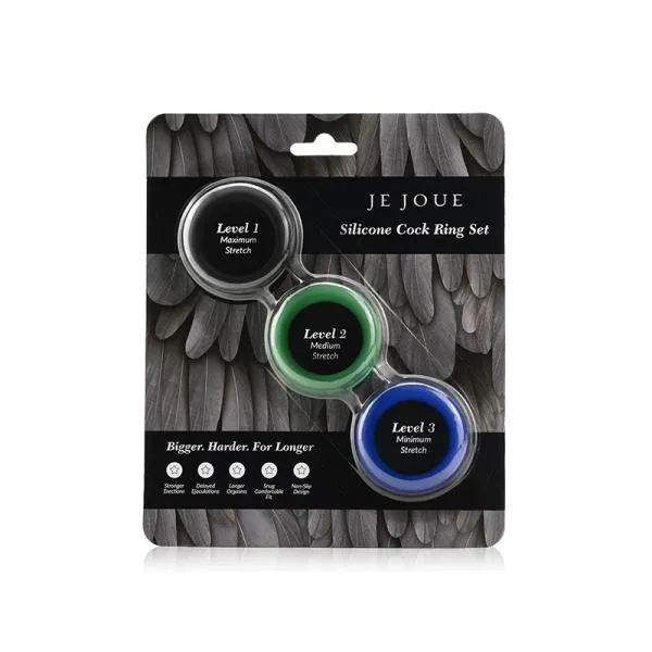 Je Joue 3 Pack Silicone C Rings BlackGreenBlue Je Joue Anal