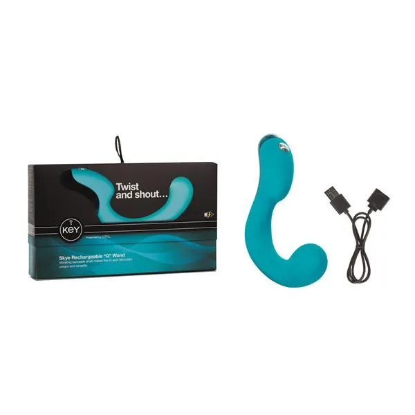 Key by Jopen Skye Rechargeable Ergonomic G Wand Robin Egg Blue Lovetwoo Vibrators