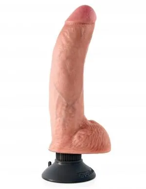 King Cock 9 Inches Dildo With Balls Vibrating Beige Pipedream Dildos