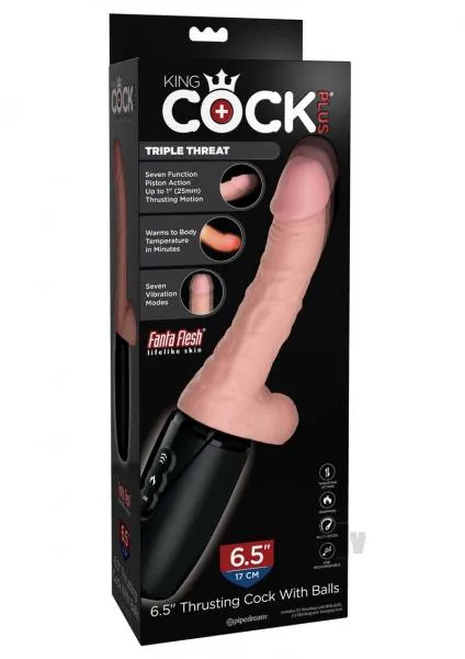 King Cock Plus 65 Triple Threat Dong Pipedream Dildos