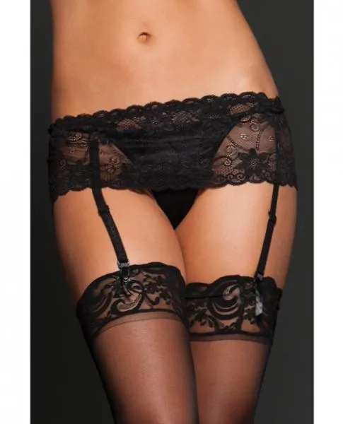 Lace Garter Belt Adjustable Strap Black OS Seductucom Anal