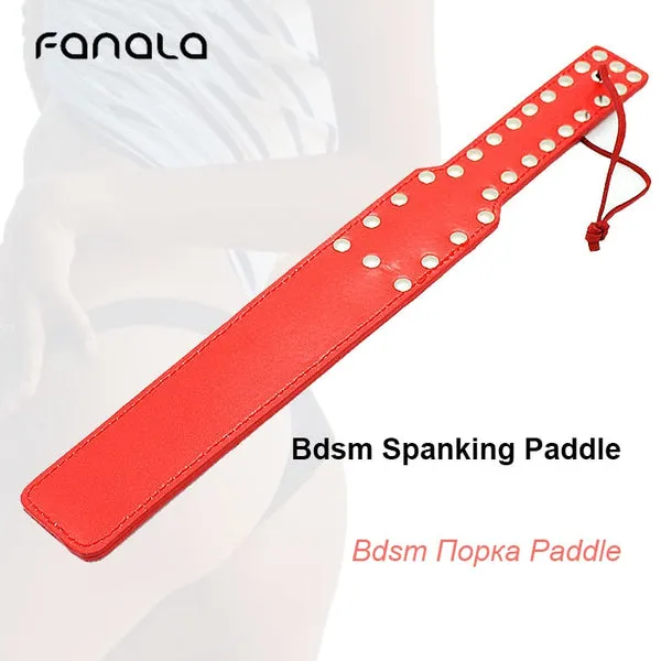 LEATHER BDSM SPANKING PADDLES FOR COUPLE SEX TOY SLAVE FLOGGER HANDLE FETISH ADULT ROLE PLAY SLUTS PADDLES WHIP WOMEN SEXY TOYS sextoypremium Couples