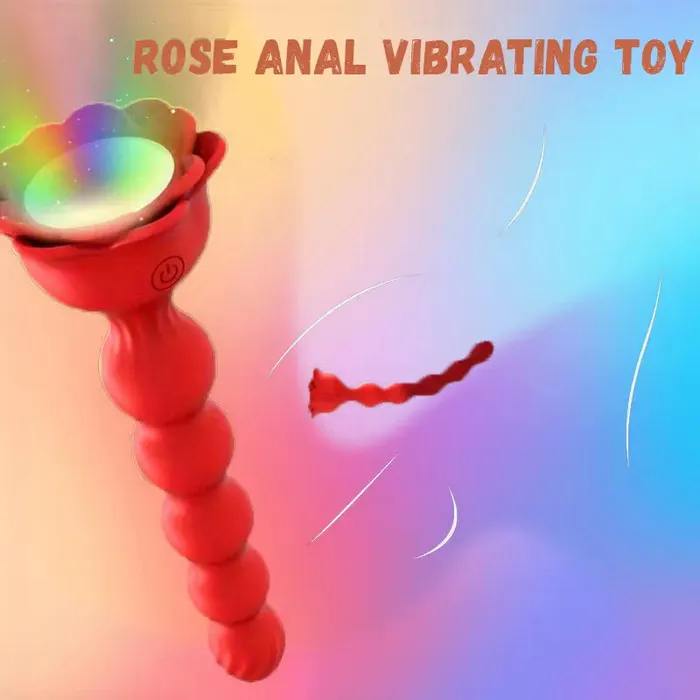 Luminous Rose 5Pearl Vibrating Anal Plug OOTYEMO Male Sex Toys