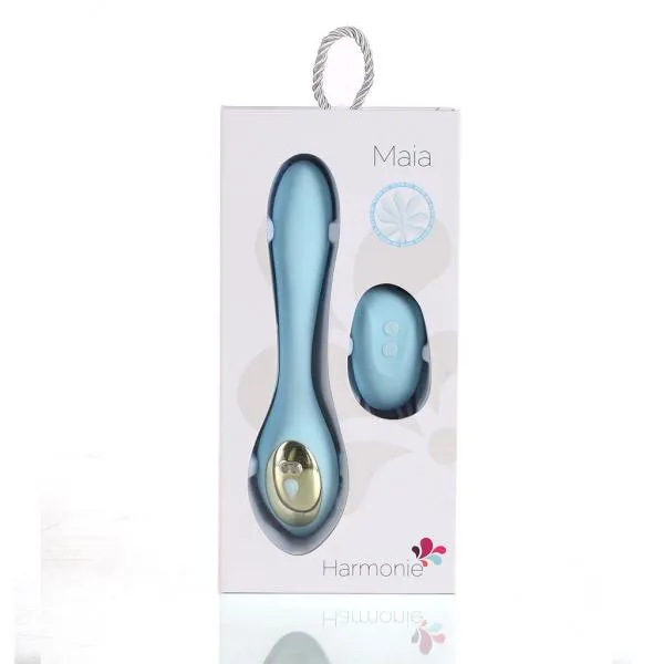 Maia Toys Female Sex Toys Harmonie Dual Vibrator Teal Silicone Rechargeable