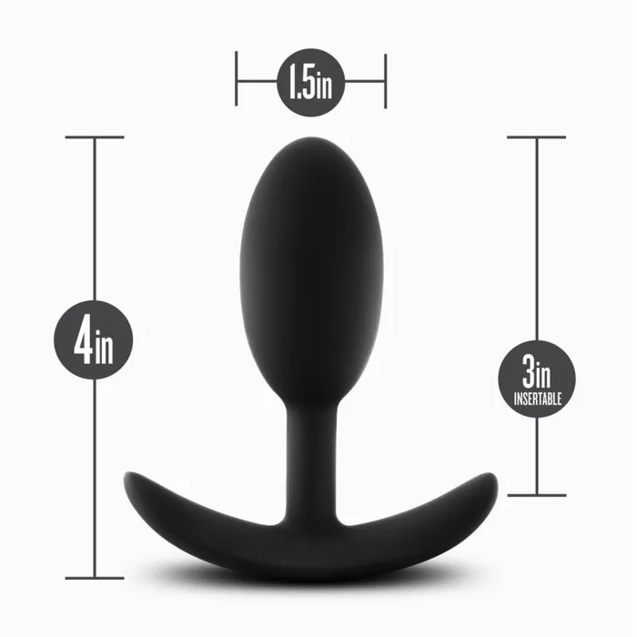 Male Sex Toys Blush Novelties Anal Adventures Platinum Silicone Vibra Slim Plug Medium