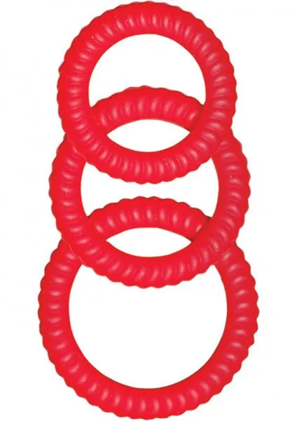 Male Sex Toys Nasstoys Ultra Cocksweller Silicone Cock Rings Red