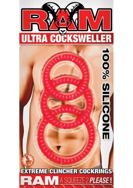 Male Sex Toys Nasstoys Ultra Cocksweller Silicone Cock Rings Red