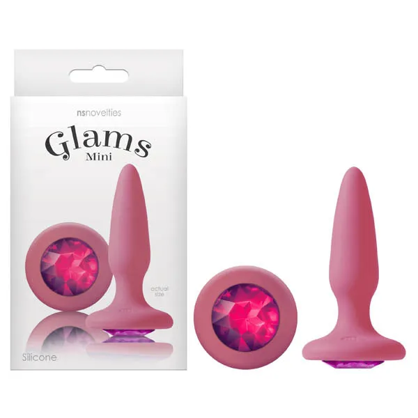 Male Sex Toys NEW SENSATIONS NOVELTIES INC Glams Mini Pink 84 cm 33 Butt Plug with Sparkling Gem