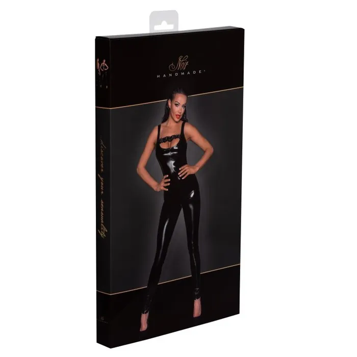 Male Sex Toys Noir PVC Overall w 2 Way Zipper