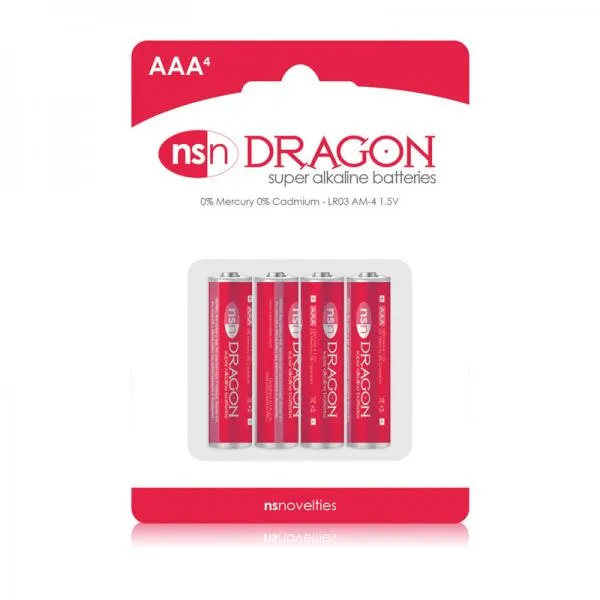 Male Sex Toys NS Novelties Dragon Alkaline Batteries Size Aaa 4 Pack