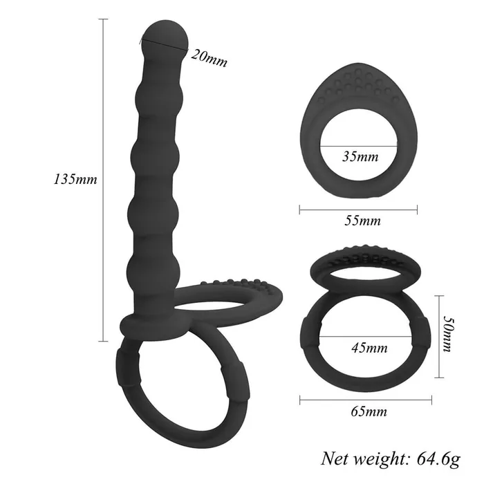 Male Sex Toys OOTYEMO Double Ring Pull Bead Lock Fine Ring