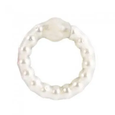 Male Sex Toys Pearl Beaded Prolong Cock Ring White Cal Exotics