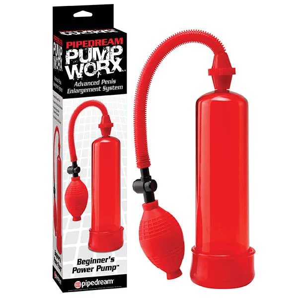 Male Sex Toys Pump Worx Beginners Power Pump Red Penis Pump Pipedream