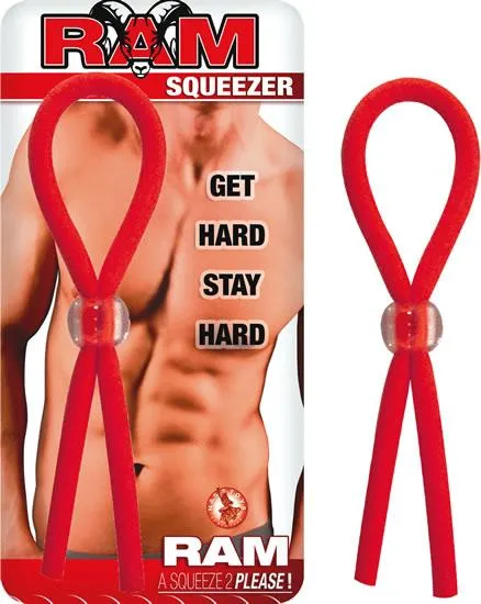 Male Sex Toys Ram Squeezer Red Cock Ring RAM