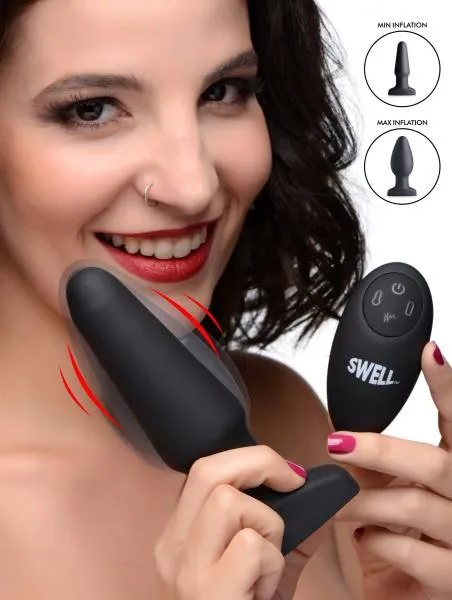 Male Sex Toys Swell Worlds First Remote Control Inflatable 10x Vibrating Silicone Anal Plug