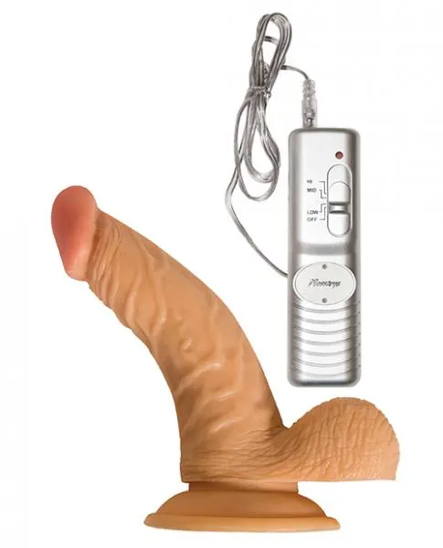 Nasstoys Dildos All American Whopper Vibrating 7 Inches Dildo Balls Beige