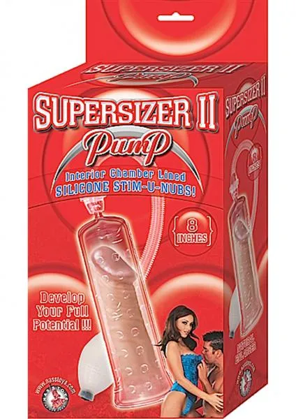 Nasstoys Male Sex Toys Supersizer Ii Penis Pump Chamber Lined With Silicone Nubs 8 Inch Clear