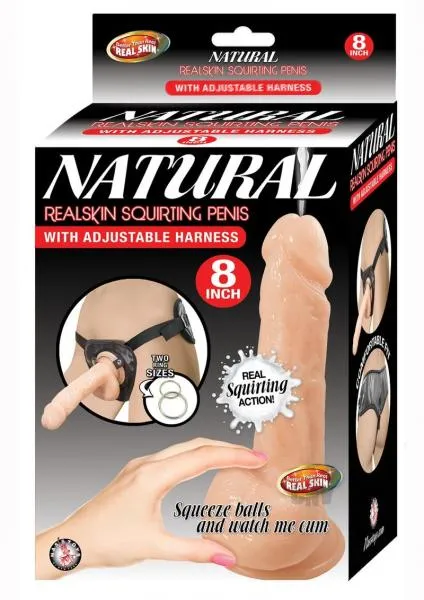 Nasstoys Natural Realskin Squirting Penis 8 Inches Beige Harness Dildos