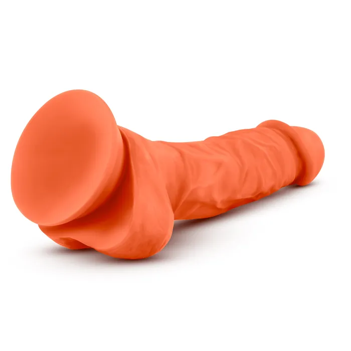 Neo Elite 75in Silicone Dual Density Cock with Balls Neon Orange Neo Elite Female Sex Toys