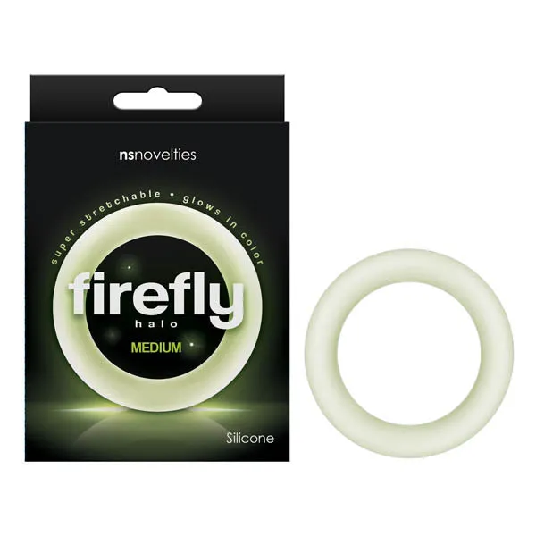 NS Novelties Male Sex Toys Firefly Halo Glow In Dark Clear Medium 55 mm Cock Ring