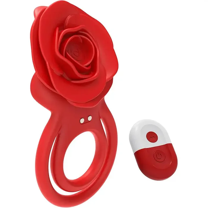 OOTYEMO Couples Rose Couple Vibrating Cock Ring