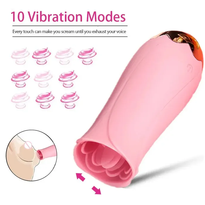 OOTYEMO Female Sex Toys Rose Tongue Suction Oral Stimulator