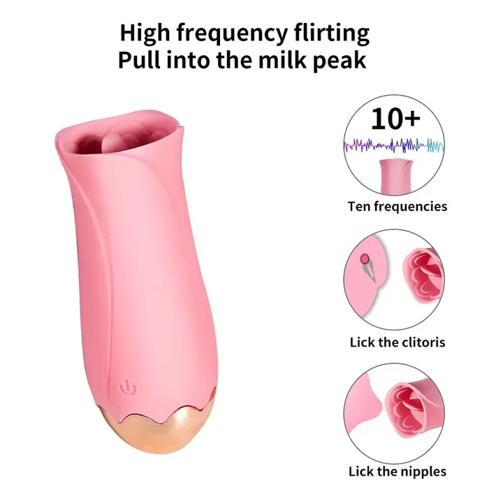 OOTYEMO Female Sex Toys Rose Tongue Suction Oral Stimulator