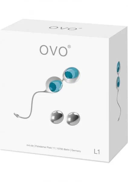 Ovo Dildos Ovo L1 Silicone Love Balls Waterproof White And Light Blue