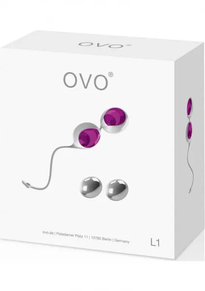 Ovo Lifestyle Toys Dildos Ovo L1 Silicone Love Balls White And Light Violet