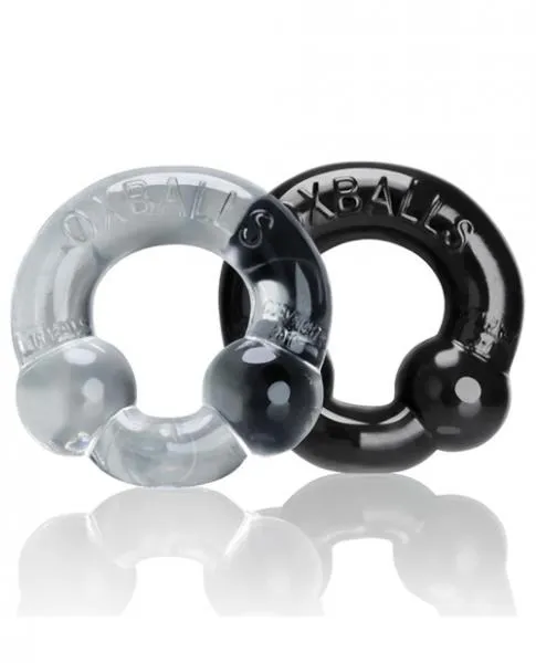 Oxballs Ultraballs Cock Rings Black Clear 2 Pack Oxballs Dildos