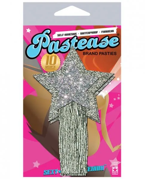 Pastease Anal Pastease Silver Glitter Tassle Stars Os