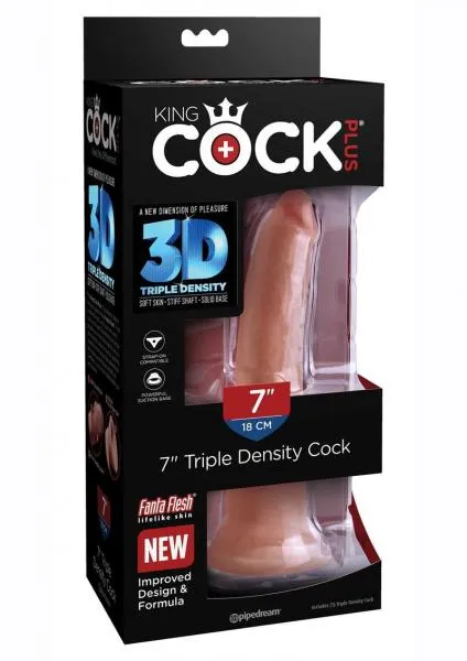 Pipedream Dildos Kc Plus Triple Dense Cock 7 Tan