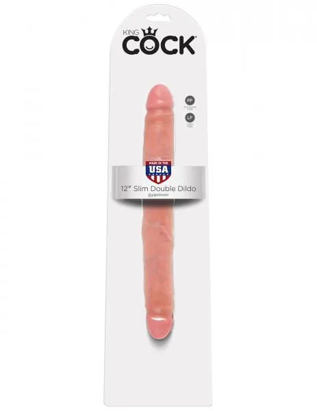 Pipedream Dildos King Cock 12 Slim Double Dildo Beige