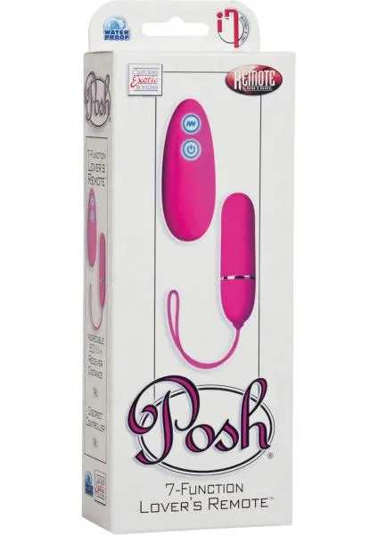 Posh 7 Function Lovers Remote Bullet Vibrator Pink Posh Vibrators