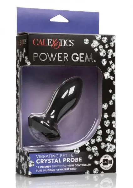 Power Gem Anal Power Gem Vibrating Petite Crystal Probe Black