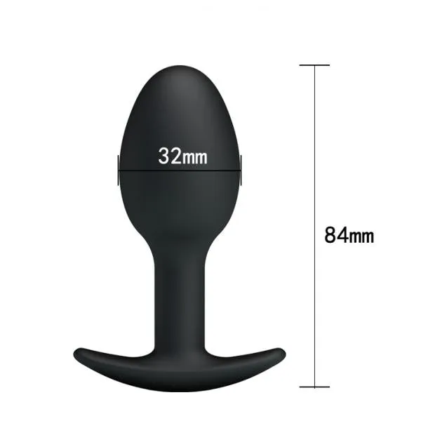 Pretty Love 334 Inches Silicone Anal Plug With Ball Black Pretty Love Male Sex Toys