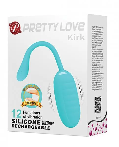 Pretty Love Vibrators Pretty Love Kirk Liquid Silicone Remote Egg Vibrator Blue