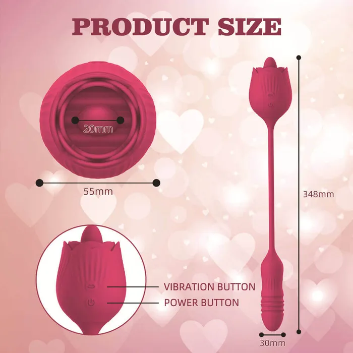 Red Rose Double Headed Sex Toy OOTYEMO Vibrators