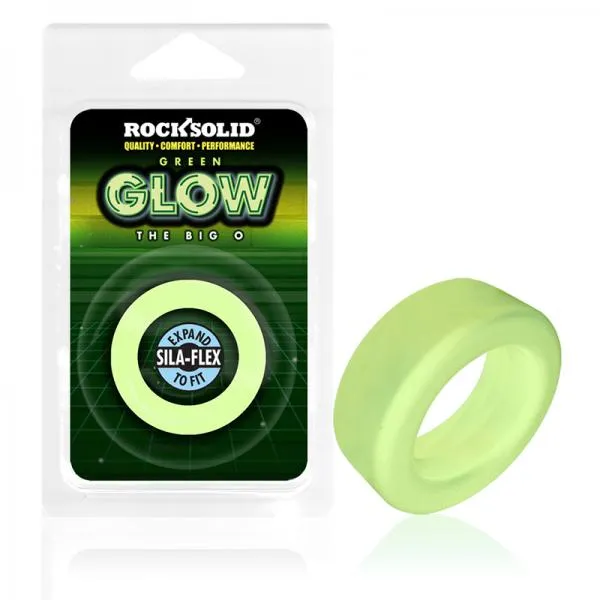 Rock Solid Sila Flex Glow In The Dark Big O C Ring Green Rock Solid Male Sex Toys