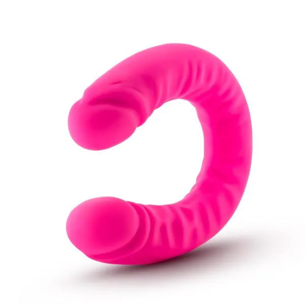 Ruse 18 Inches Silicone Slim Double Dong Hot Pink Blush Dildos