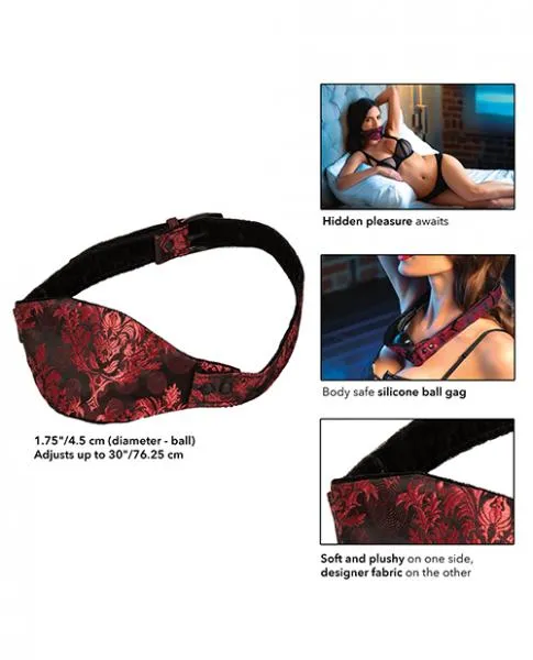 Scandal Hidden Pleasure Ball Gag Red OS Scandal Vibrators