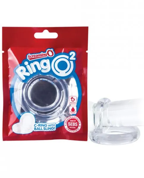 Screaming O Male Sex Toys Screaming O Ringo 2 Clear C Ring With Ball Sling