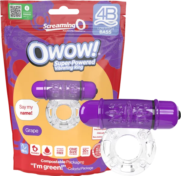 Screaming O Vibrators Owow 4B Low Pitch Bass Grape