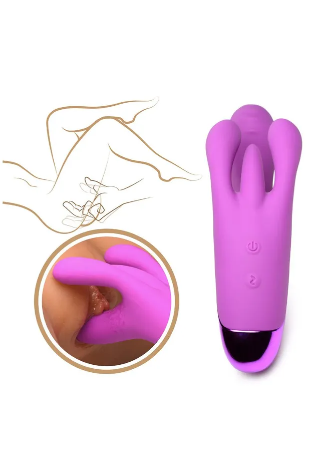 Sd Vibrators 10X Triple Rabbit Silicone Vibrator Purple