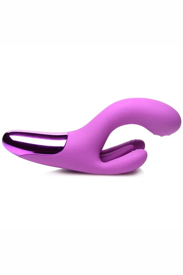 Sd Vibrators 10X Triple Rabbit Silicone Vibrator Purple