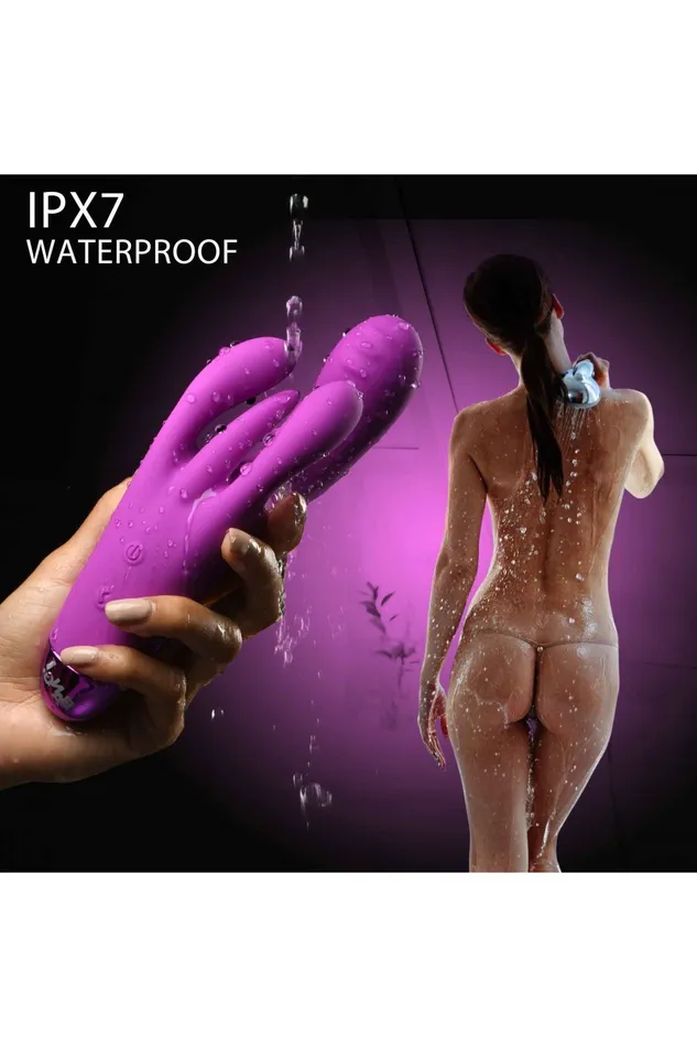 Sd Vibrators 10X Triple Rabbit Silicone Vibrator Purple